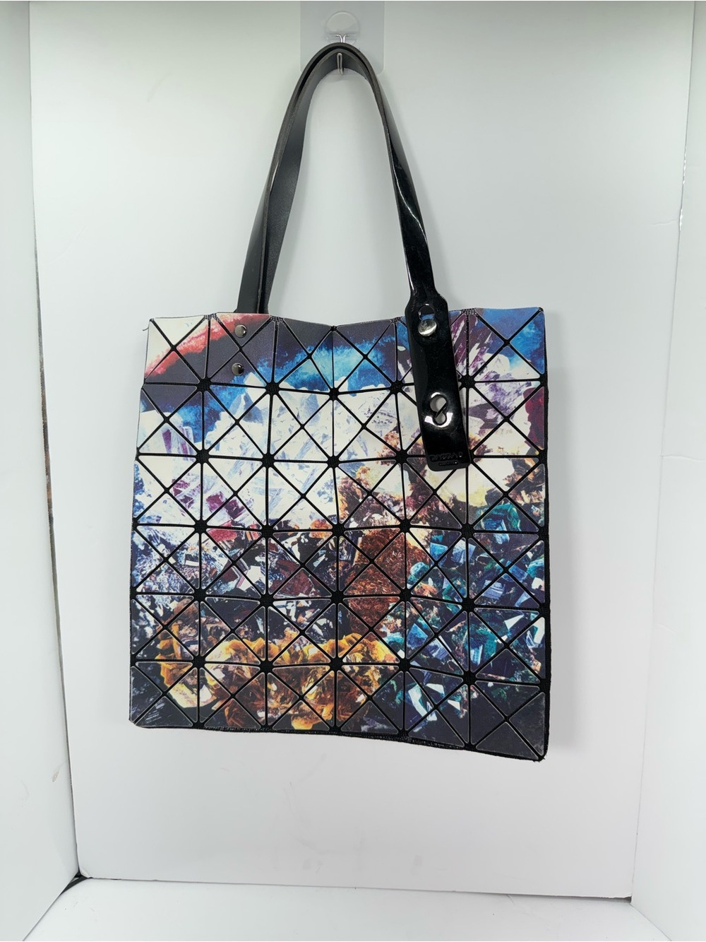 BAO BAO ISSEY MIYAKE 13x13 Prism Geometrical Tote Cosmic Inspired Abstract Print